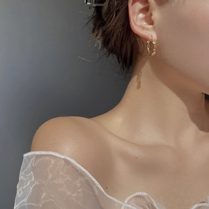 Elegant gold S925 sterling silver pig nose anchor link hoop earrings for women