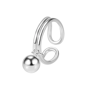 Μίνιμαλ σκουλαρίκι ear cuff S925 από ασήμι με γυαλισμένη σφαιρική λεπτομέρεια
