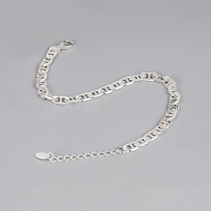 925 sterling silver mariner chain bracelet with lobster clasp and adjustable link