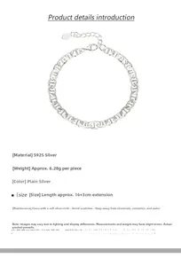 Detailed view of S925 sterling silver pig nose chain bracelet with adjustable lobster clasp