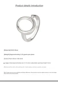 Makro-Detail der mehrlagigen offenen S925-Silberring-Schiene mit eingraviertem Stempel