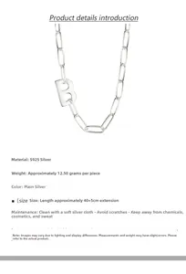 Makroaufnahme der S925 Sterlingsilber Paperclip-Halskette mit B-Buchstaben-Anhänger