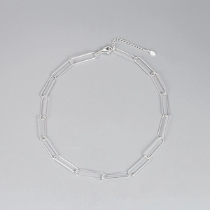 Collier trombones en argent sterling S925 avec fermoir mousqueton réglable pour femme