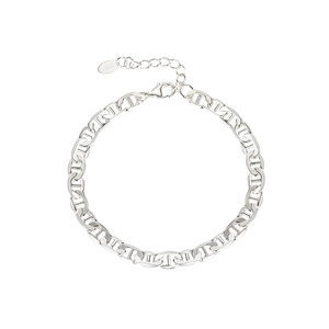 Minimalist 925 sterling silver pig nose chain bracelet with adjustable lobster clasp