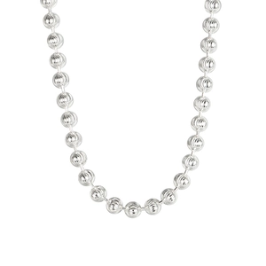 Polished 925 sterling silver beaded necklace featuring intricate engraved texture beads