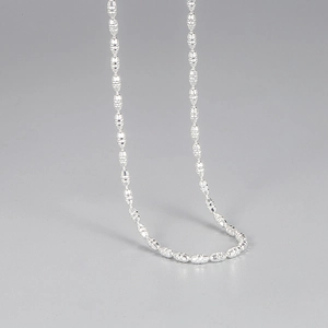 Collier Chaîne de Clavicule en Perles d'Olive Facettées en Argent Sterling 925 pour Femmes Bijoux Minimalistes Étincelants Luxe