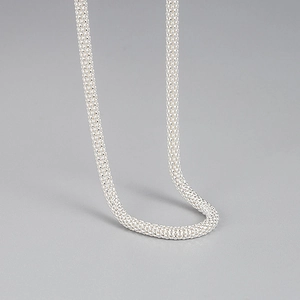 925 Sterling Silver Mesh Chain Necklace For Women Chic Minimalist Popcorn Chain Choker Fashion Jewelry Daily Party Gift