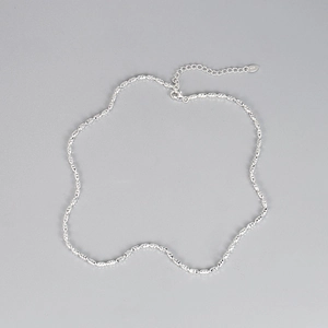 Collier en argent sterling 925 avec chaîne à billes olive et fermoir mousqueton poli