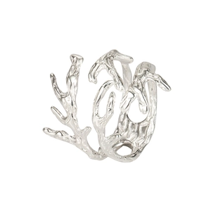 Bague ouverte minimaliste en argent sterling S925 avec design branche texturée