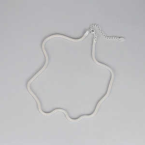 Minimalist 925 sterling silver mesh chain necklace with adjustable lobster clasp