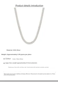 Macro detail of S925 sterling silver mesh necklace with 37+5cm extension and 5.98g weight