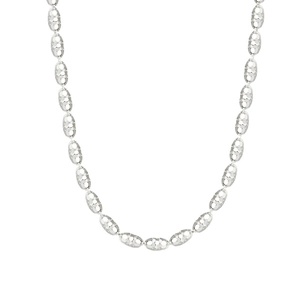 Collier en argent sterling 925 avec perles d'olive facettées pour un éclat minimaliste