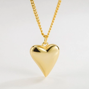 Collana con Ciondolo a Cuore in Argento Sterling 925 per Donna Minimalista Catena a Cuore 3D Oro Argento Gioielli Regalo