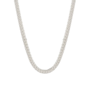 925 sterling silver mesh chain necklace featuring a modern woven textured cylindrical design