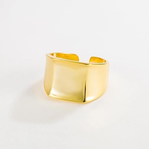 925 Sterlingsilber Quadratischer Offener Ring Für Damen Minimalistisch Personalisiert Geometrisch Verstellbar Breit Punk Party Fingerring Modeschmuck