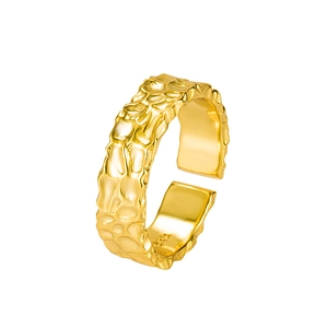 Minimalistischer S925 Sterlingsilber Ring mit unregelmäßiger Hammerschlag-Optik