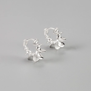 925 Sterling Silver Twisted Spiral Hoop Earrings For Women Minimalist Geometric Ins Style Electroplated Silver Jewelry