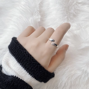 Adjustable 925 sterling silver ring with FAITH engraving and hollow cross design