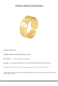 Detailed close-up of S925 sterling silver heart rate wavy texture on open ring band