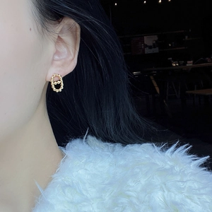 Elegant 18k gold plated S925 sterling silver pig nose stud earrings for women