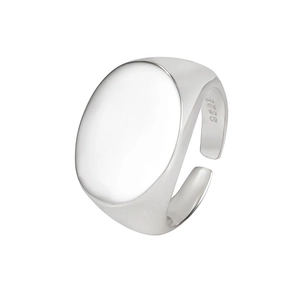 Minimalistischer S925 Sterling Silber Siegelring mit verstellbarem offenem Design