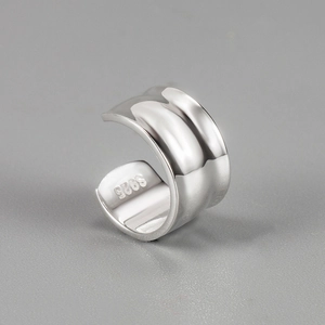 925 Sterling Silver Ear Cuff Non-Piercing Wave Irregular Hammered Clip On Earrings Minimalist Silver Jewelry For Women Daily Accessory
