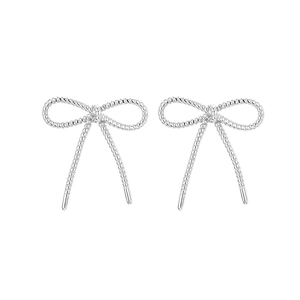 Boucles d'oreilles nœud papillon en argent sterling S925 avec design de corde torsadée