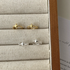 925 Sterling Silver Star Hoop Earrings Minimalist Geometric North Star Huggie Earrings For Women Elegant Daily Fashion Jewelry