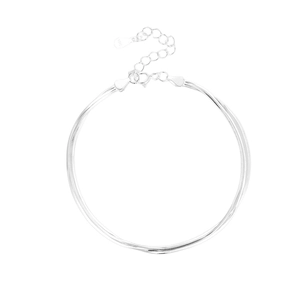 Minimalist S925 sterling silver triple layer snake chain bracelet for women