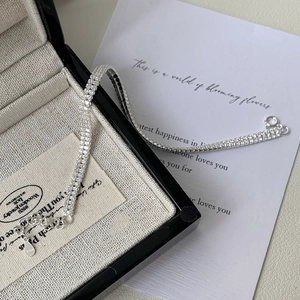 Elegant S925 sterling silver double-row tennis bracelet with sparkling cubic zirconia
