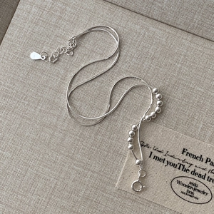 925 Sterling Silver Double Layer Snake Chain Bracelet For Women Minimalist Round Bead Charm Adjustable Bracelet Elegant Jewelry Gift