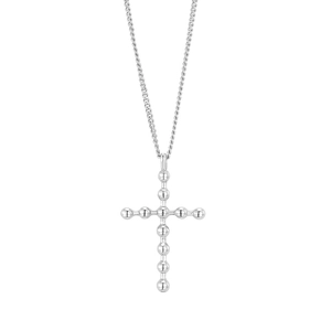 Collier croix en argent sterling S925 avec perles et chaîne fine pour femme élégante