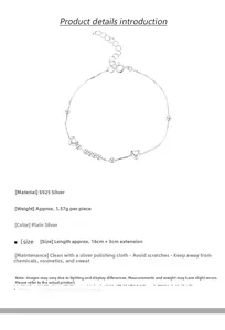 Macro detail of S925 sterling silver heart bead bracelet with 16cm plus 3cm extension chain