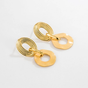 Minimalistische S925 Sterlingsilber Doppelkreis Ohrringe Für Damen Frosted Geometrische Ohrstecker Französischer Stil Nische Schmuck