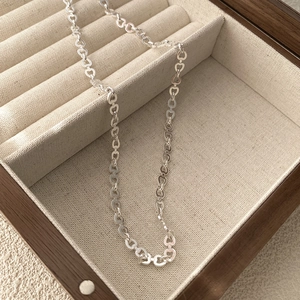 S925 Sterling Silver Heart Link Necklace For Women Minimalist Korean INS Style Heart Shaped Chain Choker Fashion Jewelry Anniversary Gift