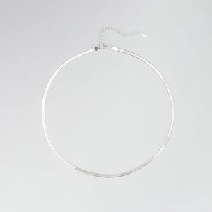 Détail de la chaîne serpent plate en argent 925 avec fermoir mousqueton et extension