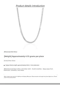 Détail de la chaîne serpent en argent sterling S925 avec extension de 40cm plus 5cm