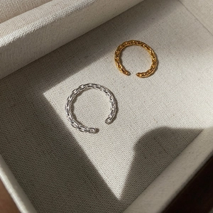 Bagues minimalistes à maillons en argent sterling S925, finitions or et argent