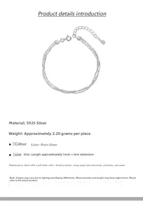 Detailansicht dreilagiges 925er Sterlingsilber Perlenarmband mit S925 Silber-Stempel