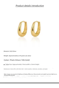 Macro detail of S925 silver twist huggie earrings with polished 18k gold plating
