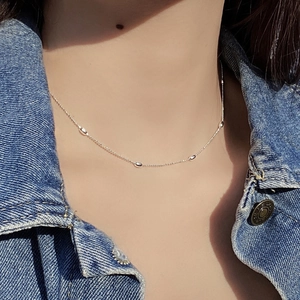 Collier élégant en argent sterling 925 avec perles de riz polies et design minimaliste chic
