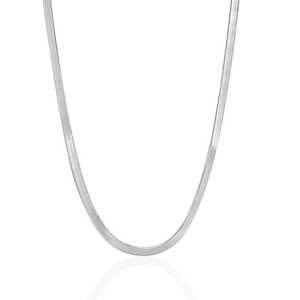 Collier chaîne serpent en argent sterling 925 avec maillons plats pour femmes