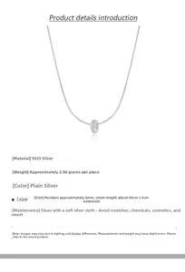 Détail du pendentif donut en argent 925 sur chaîne serpent avec dimensions exactes