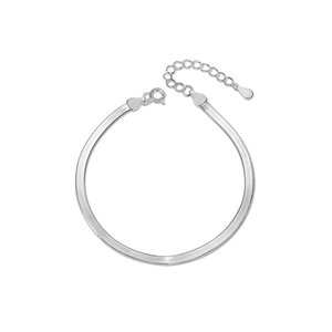 Minimalist S925 sterling silver snake bone chain bracelet with adjustable clasp closure