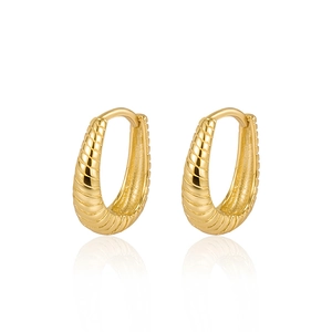 Pair of S925 sterling silver hoop earrings with a vintage twisted wheat pattern design