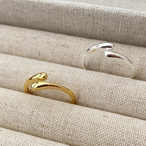 Minimalist 925 Sterling Silver Water Drop Open Ring For Women Adjustable Electroplated Teardrop Finger Ring Jewelry Gift