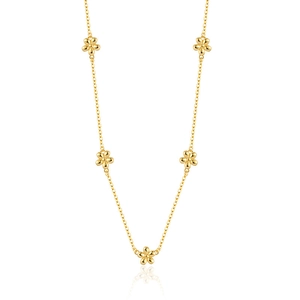 925 silver gold-plated daisy necklace with five flower pendants and a delicate chain