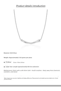 Détail du pendentif barre ondulée en argent S925 sur une chaîne serpent élégante