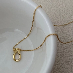 925 Sterling Silver Knot Pendant Necklace For Women Minimalist Korean Style Knotting Clavicle Chain Jewelry Accessory Gift