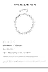 Macro shot of S925 sterling silver beaded bracelet with lobster clasp and extension chain